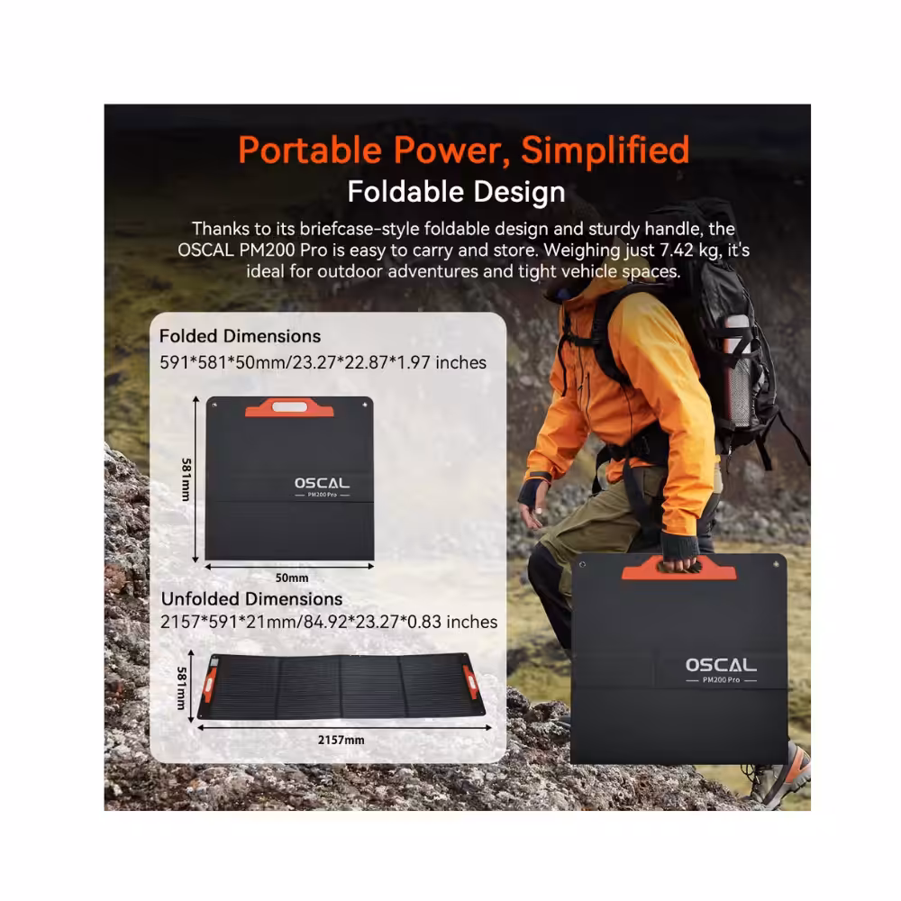 Oscal PM200 Pro – Pannello solare portatile da 200 W - immagine 3